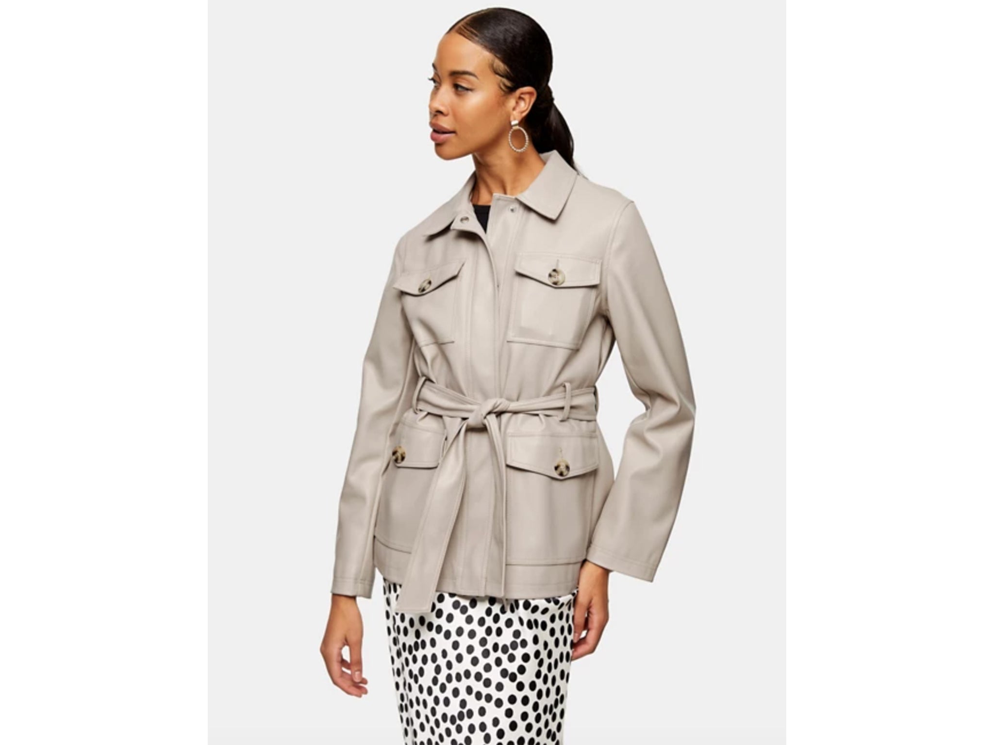 Topshop hot sale leather coat